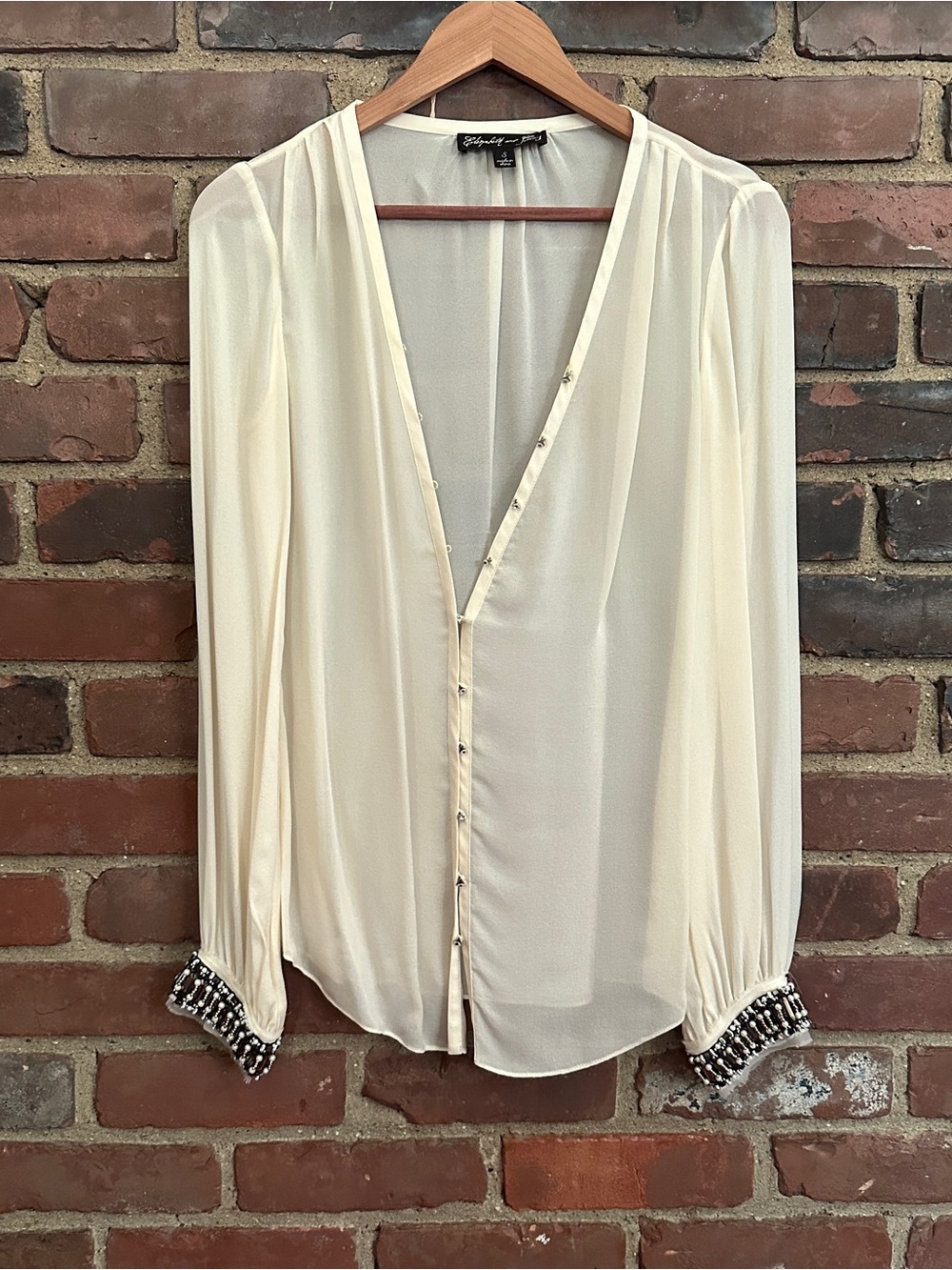 Elizabeth and James Ivory Silk Blouse - Size S
